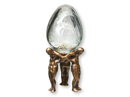 Antique Russian Imperial Cut Crystal Egg