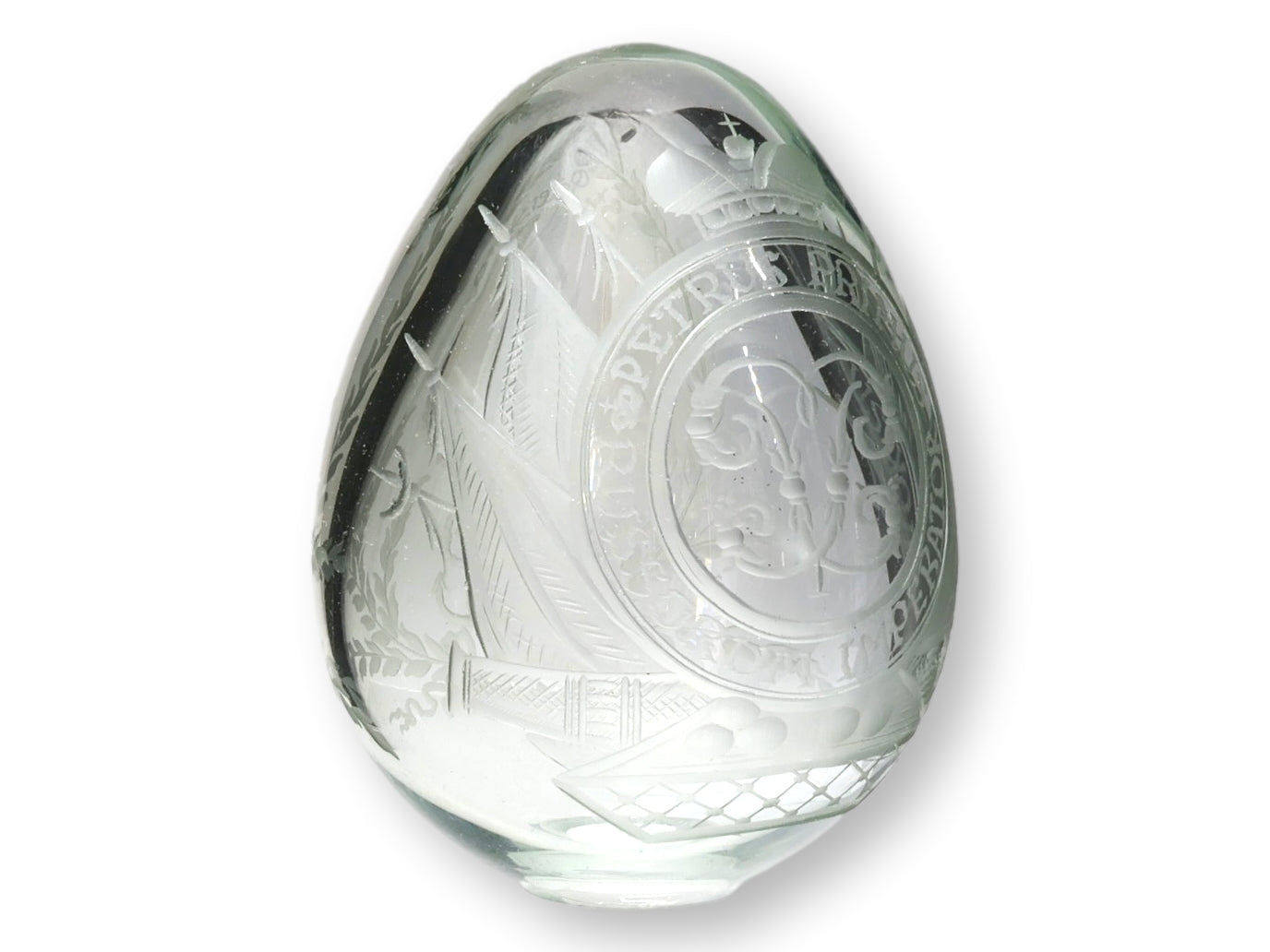 Antique Russian Imperial Cut Crystal Egg