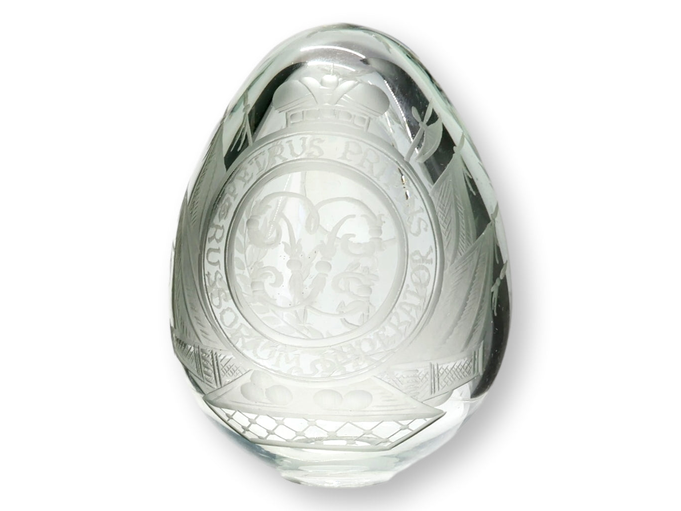 Antique Russian Imperial Cut Crystal Egg