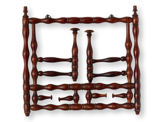 Early 1900s Edwardian Bobbin-Turned Hat & Coat Rack