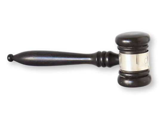 1920s English Ebony Ceremonial Gavel w/ CBD Monogram
