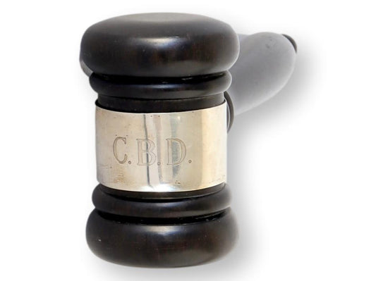 1920s English Ebony Ceremonial Gavel w/ CBD Monogram