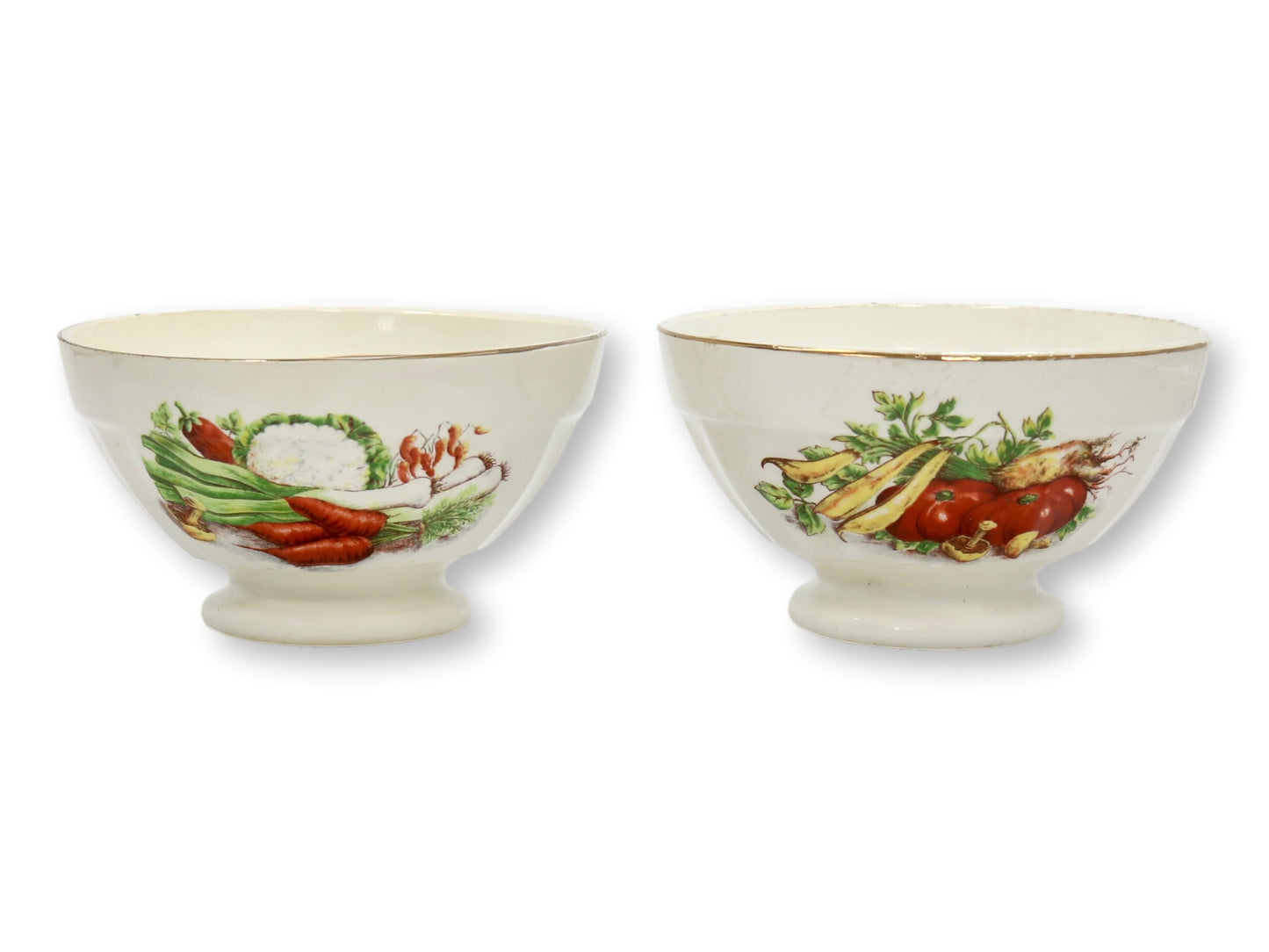 Midcentury French Sarreguemines Cafe Au Lait Cups