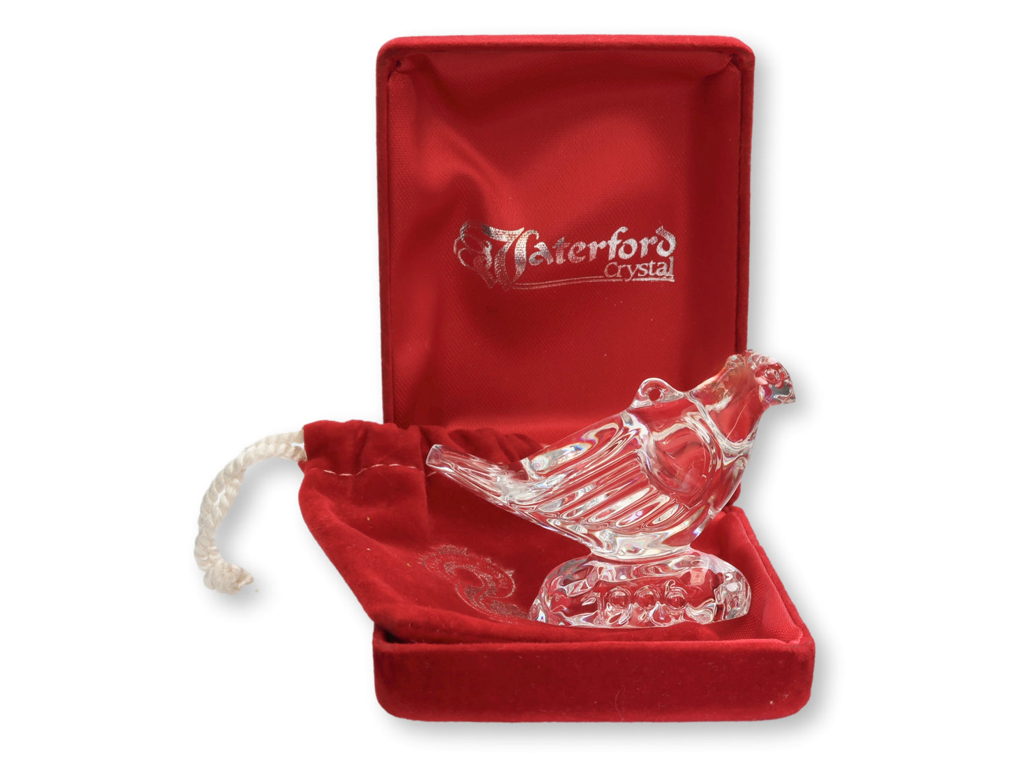 Waterford “Two Turtle Doves” Crystal Ornament – 1996 Signed Jim O’Leary