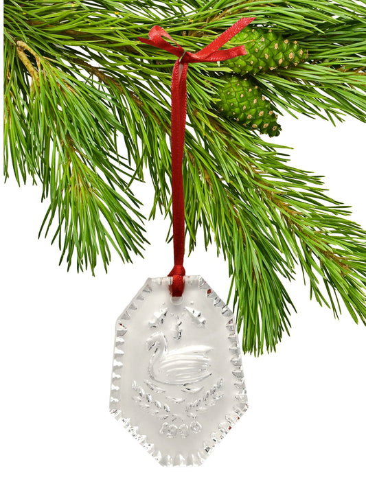 Waterford “Seven Swans A-Swimming” Crystal Ornament – 1990