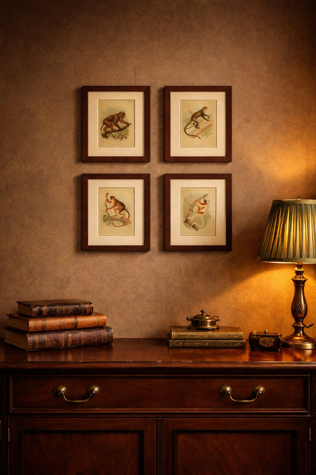 Antique Natural History Monkey Chromolithographs
