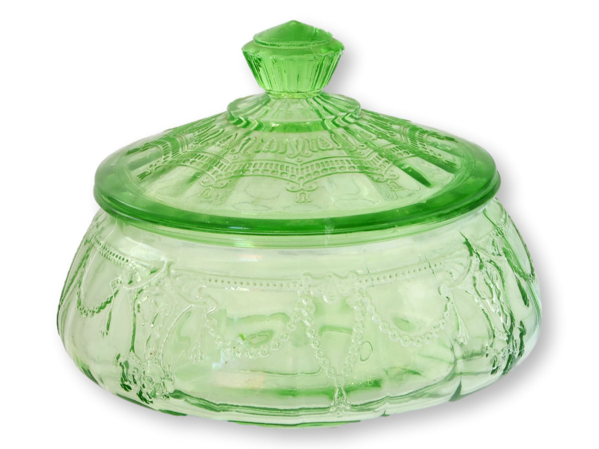 1930s Anchor Hocking "Cameo Ballerina Dancing Girl" Candy Jar