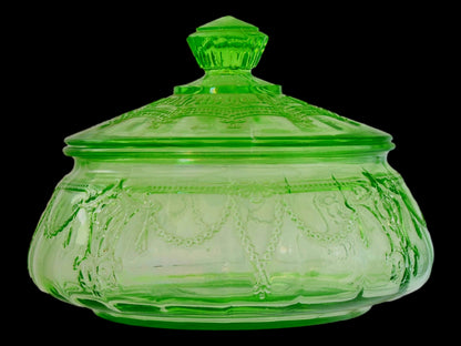 1930s Anchor Hocking "Cameo Ballerina Dancing Girl" Candy Jar