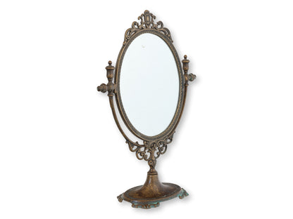 Midcentury Italian Brass Tilting Vanity Mirror