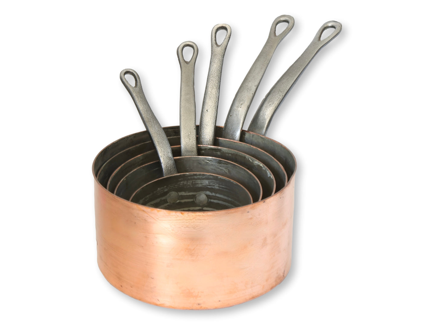 French Pro Grade Copper Pans, Set of 5