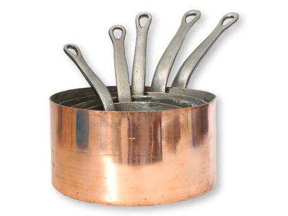 French Pro Grade Copper Pans, Set of 5
