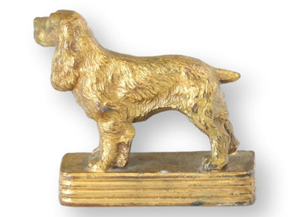 Antique Gilt Setter Dog Desk Ornament