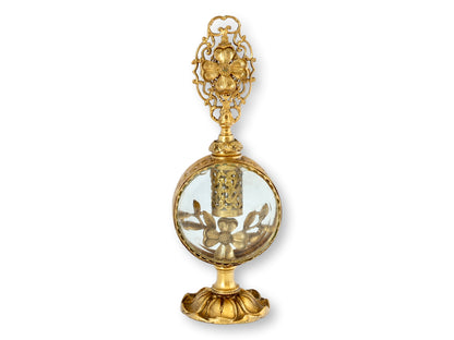 Hollywood Regency Gilt Filigree Perfume Bottle