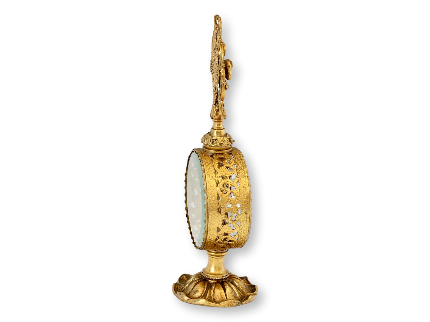 Hollywood Regency Gilt Filigree Perfume Bottle