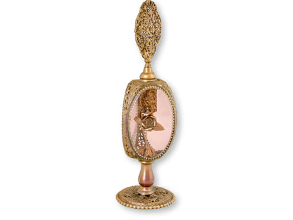 Hollywood Regency Pink Glass Perfume Bottle