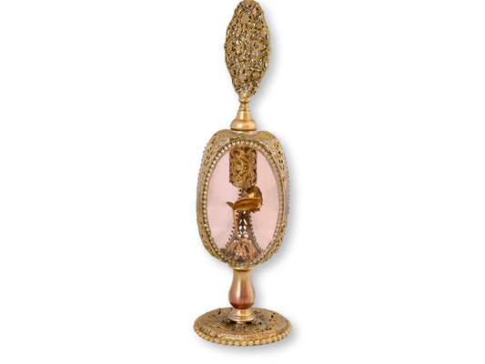 Hollywood Regency Pink Glass Perfume Bottle