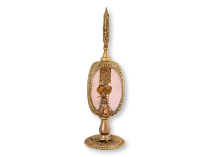 Hollywood Regency Pink Glass Perfume Bottle