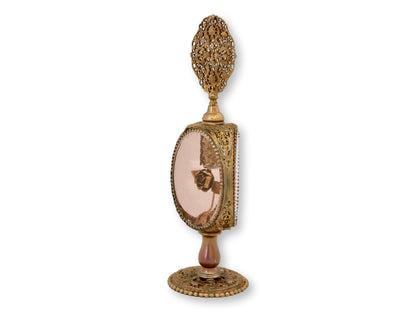 Hollywood Regency Pink Glass Perfume Bottle