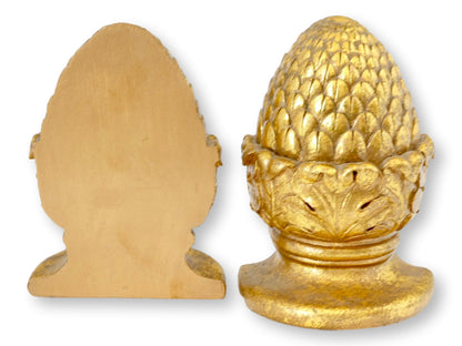 Two Pains of Large Gilt Acorn Bookends