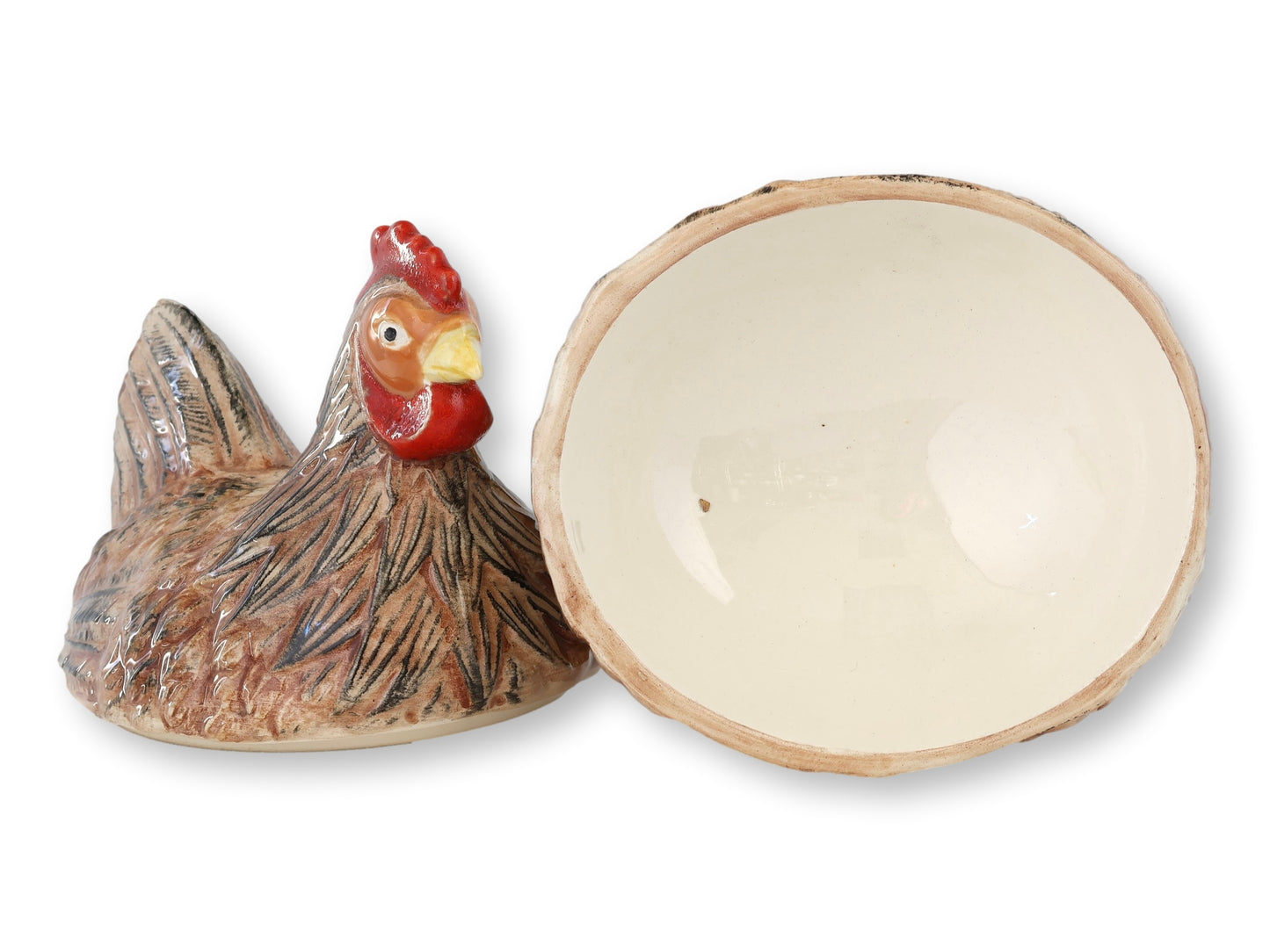 Pair of Michel Caugant French Majolica Hen Tureens
