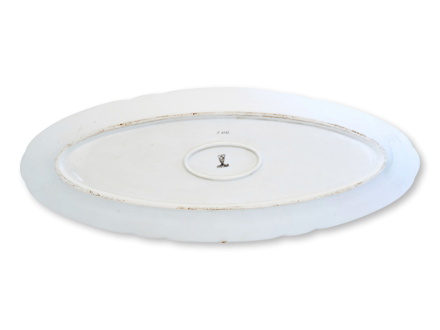 Early 1900s French Limoges Fish Platter with Stag Horn Handle Server