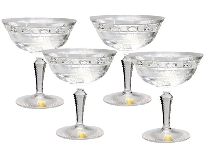 Echt Meissner Meissen Crystal Champagne Coupes, Set of 4