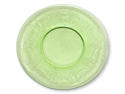 1930s Anchor Hocking Cameo Green Depression Glass Luncheon Plates, Set of 8