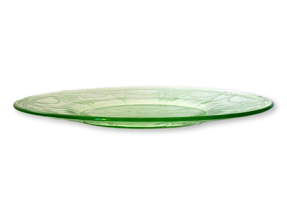 1930s Anchor Hocking Cameo Green Depression Glass Luncheon Plates, Set of 8