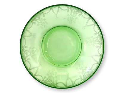 1930s Anchor Hocking Cameo Green Depression Glass Fruit Bowls, Pair
