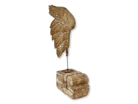 17th-Century Hand-Carved Angel Wing Fragment