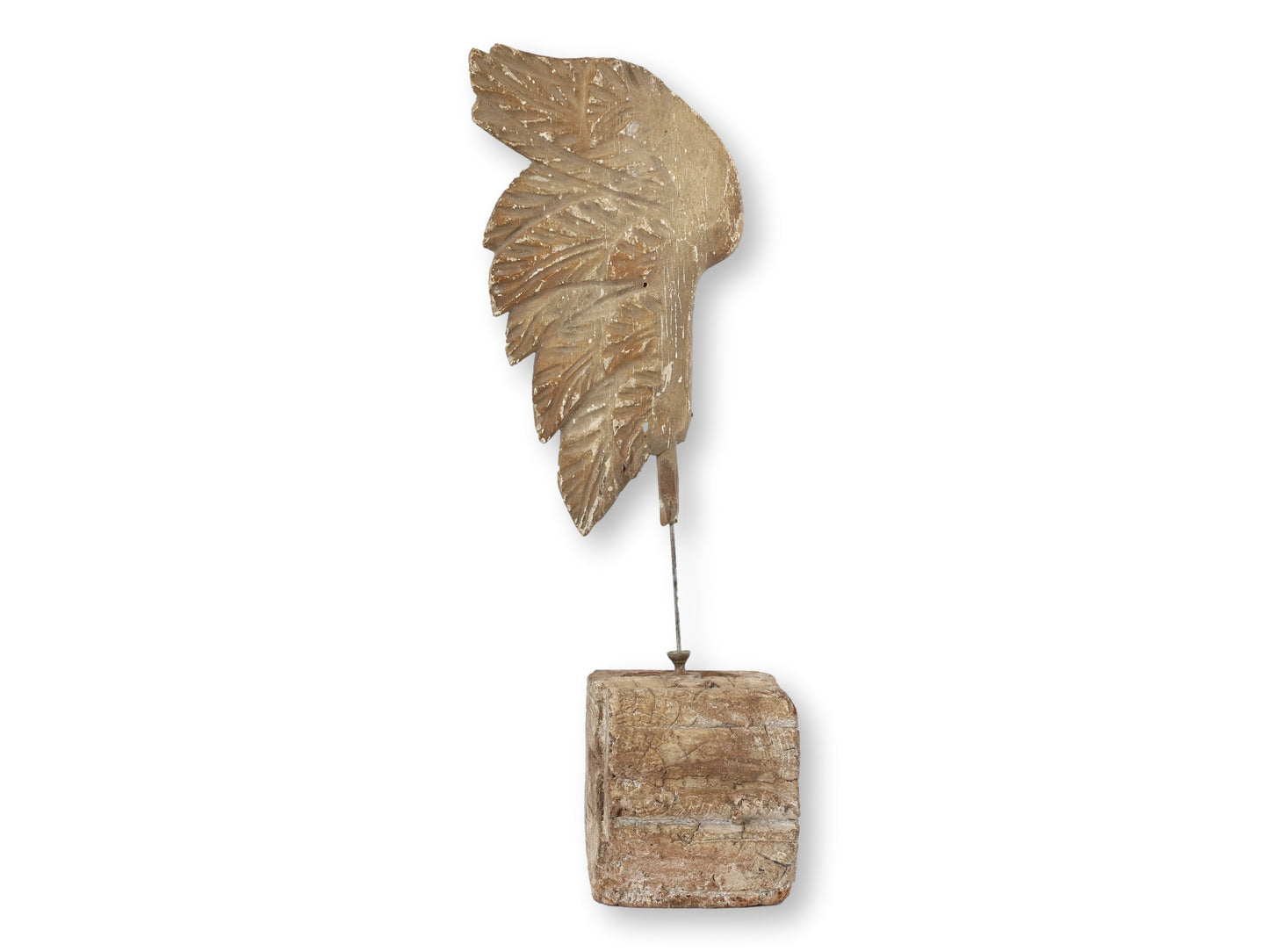 17th-Century Hand-Carved Angel Wing Fragment
