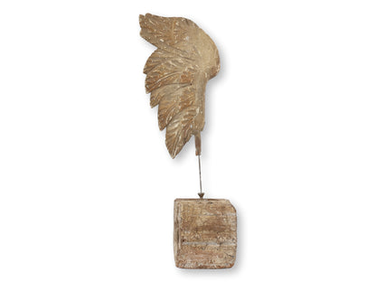 17th-Century Hand-Carved Angel Wing Fragment