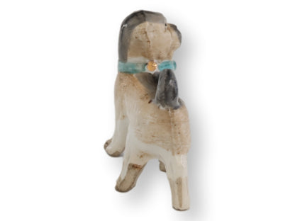 Antique Staffordshire Porcelain Pug Dog
