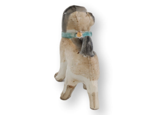 Antique Staffordshire Porcelain Pug Dog
