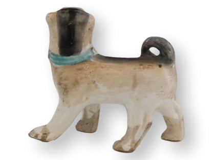 Antique Staffordshire Porcelain Pug Dog