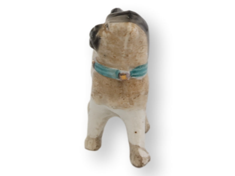 Antique Staffordshire Porcelain Pug Dog