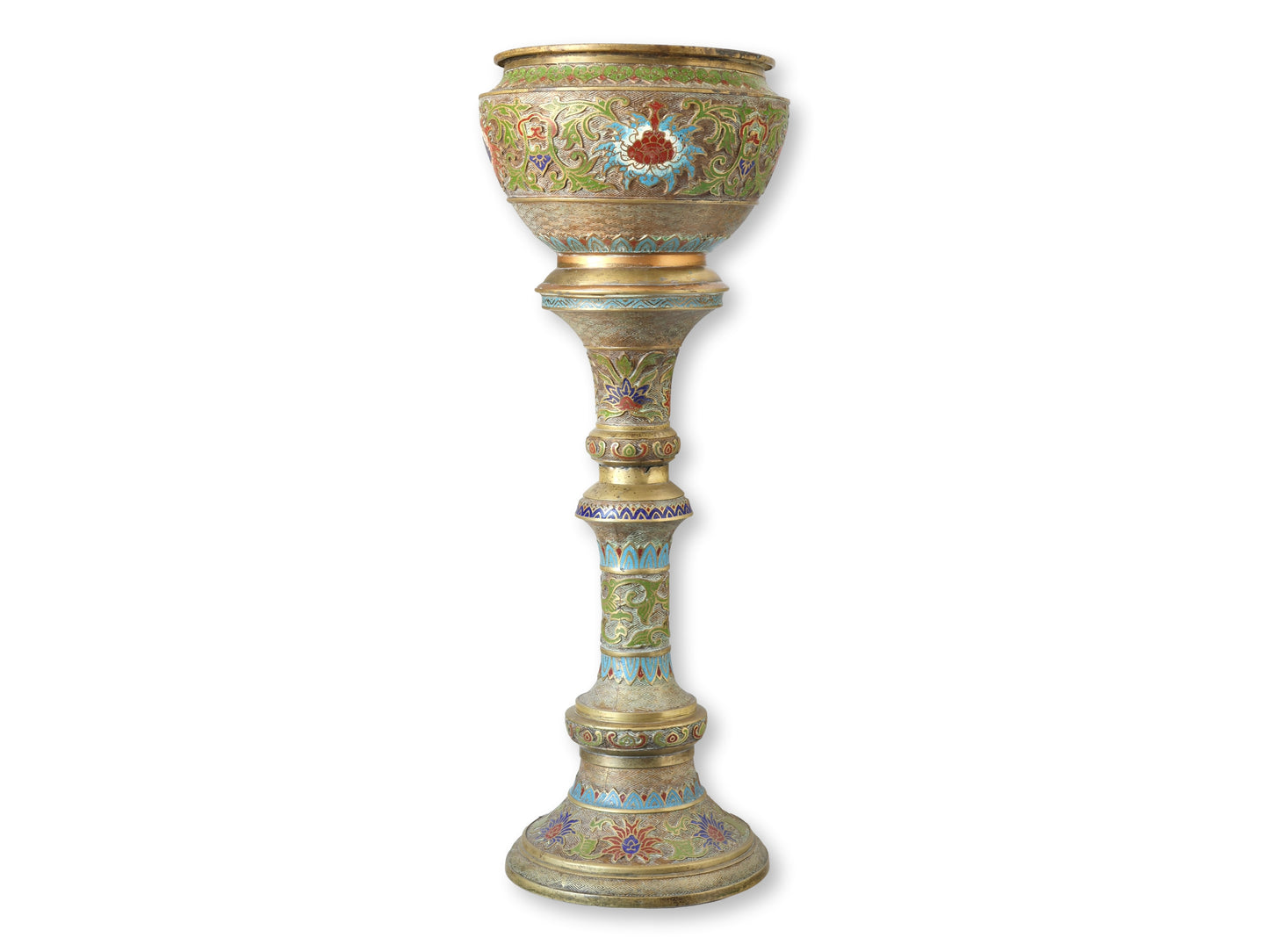 Early 20th Century Japanese Cloisonne Plant Stand