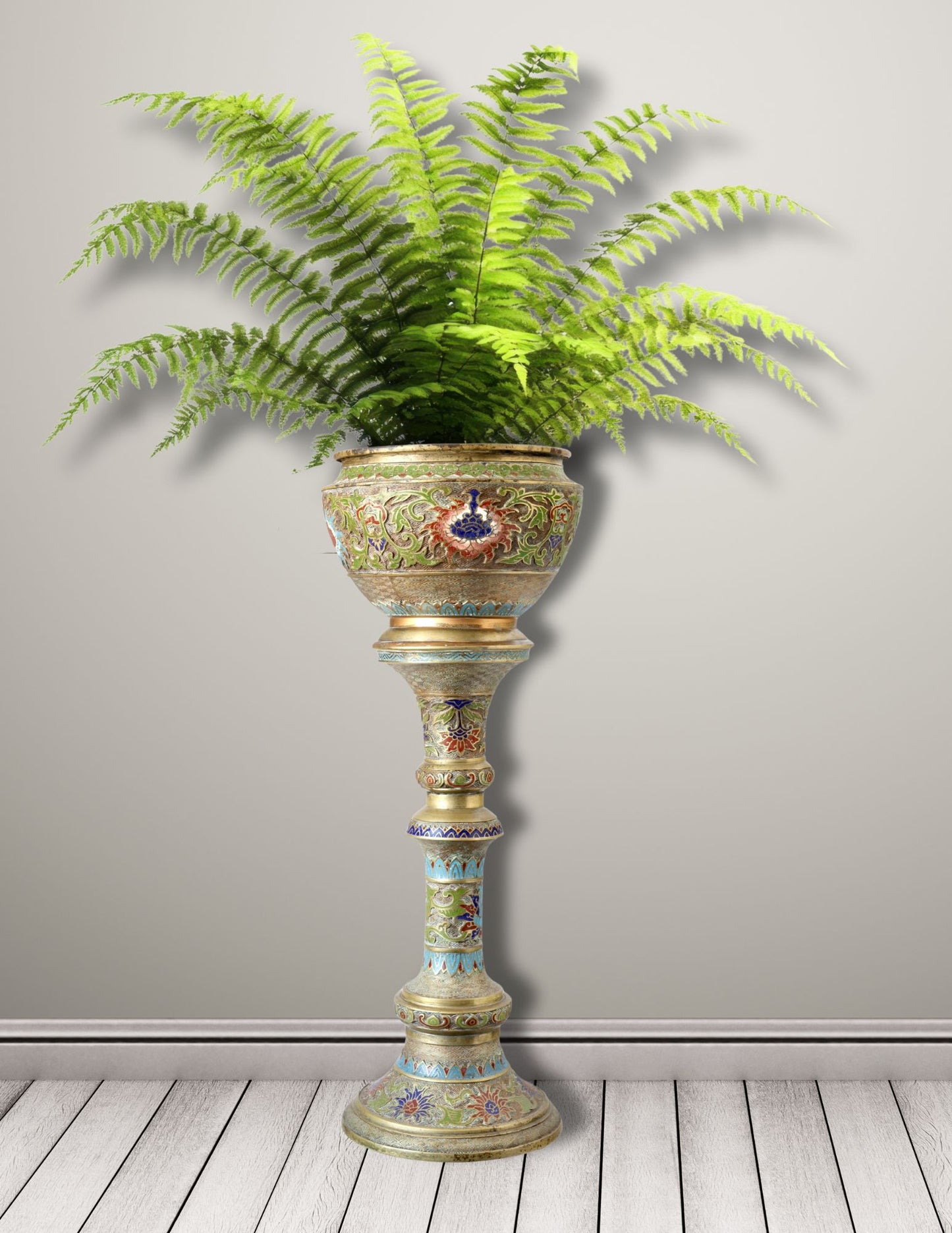 Early 20th Century Japanese Cloisonne Plant Stand