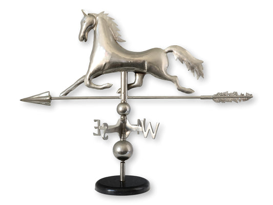 Late 20th Century Horse Weathervane on Marble Base