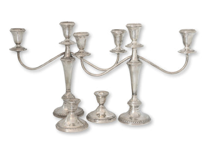 Sterling Silver Georgian Style Convertible Candelabra Set
