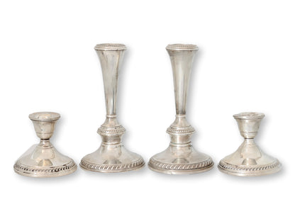 Sterling Silver Georgian Style Convertible Candelabra Set