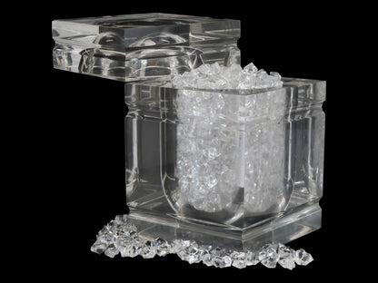 Midcentury Italian Lucite “Ice Block” Ice Bucket in the Albrizzi Style