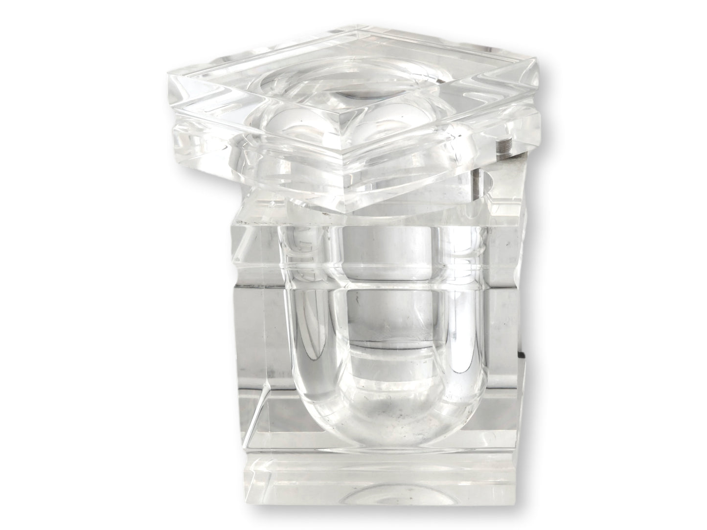 Midcentury Italian Lucite “Ice Block” Ice Bucket in the Albrizzi Style