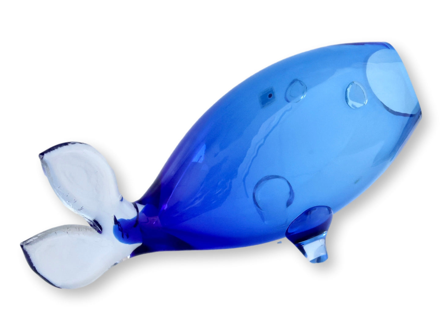 Midcentury Blenko Art Glass Fish — Original Foil Label