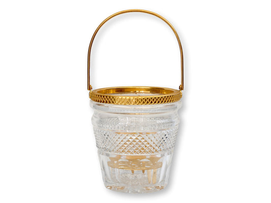 Midcentury Val St. Lambert Crystal Ice Bucket