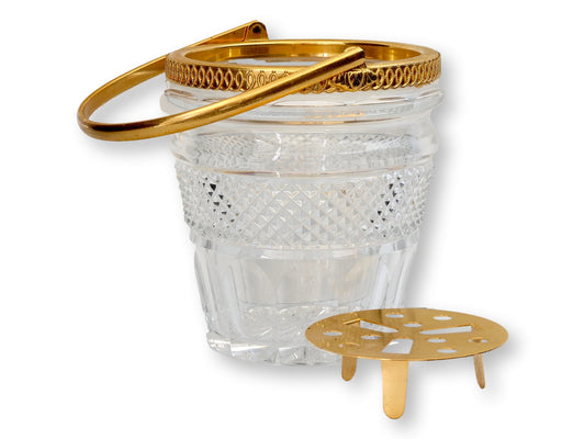 Midcentury Val St. Lambert Crystal Ice Bucket
