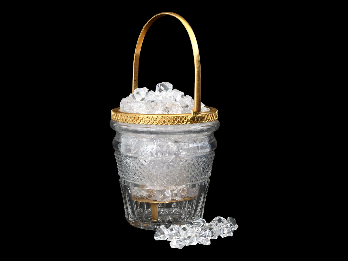 Midcentury Val St. Lambert Crystal Ice Bucket