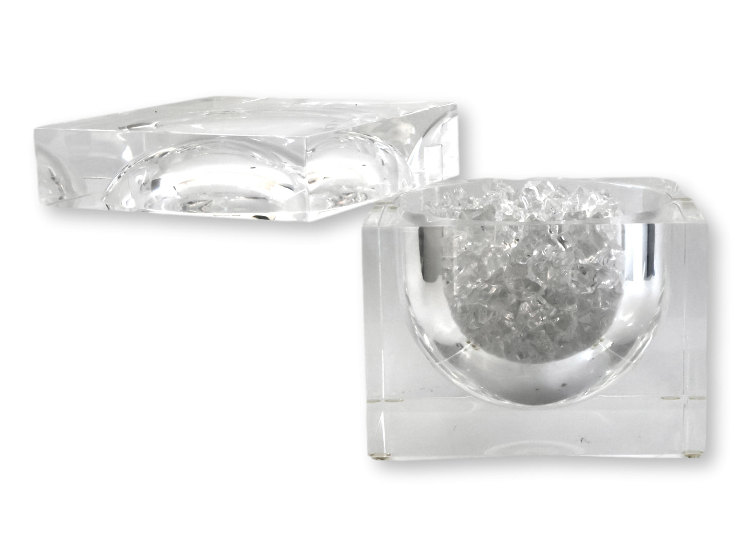 Midcentury Italian Lucite “Ice Block” Ice Bucket in the Albrizzi Style