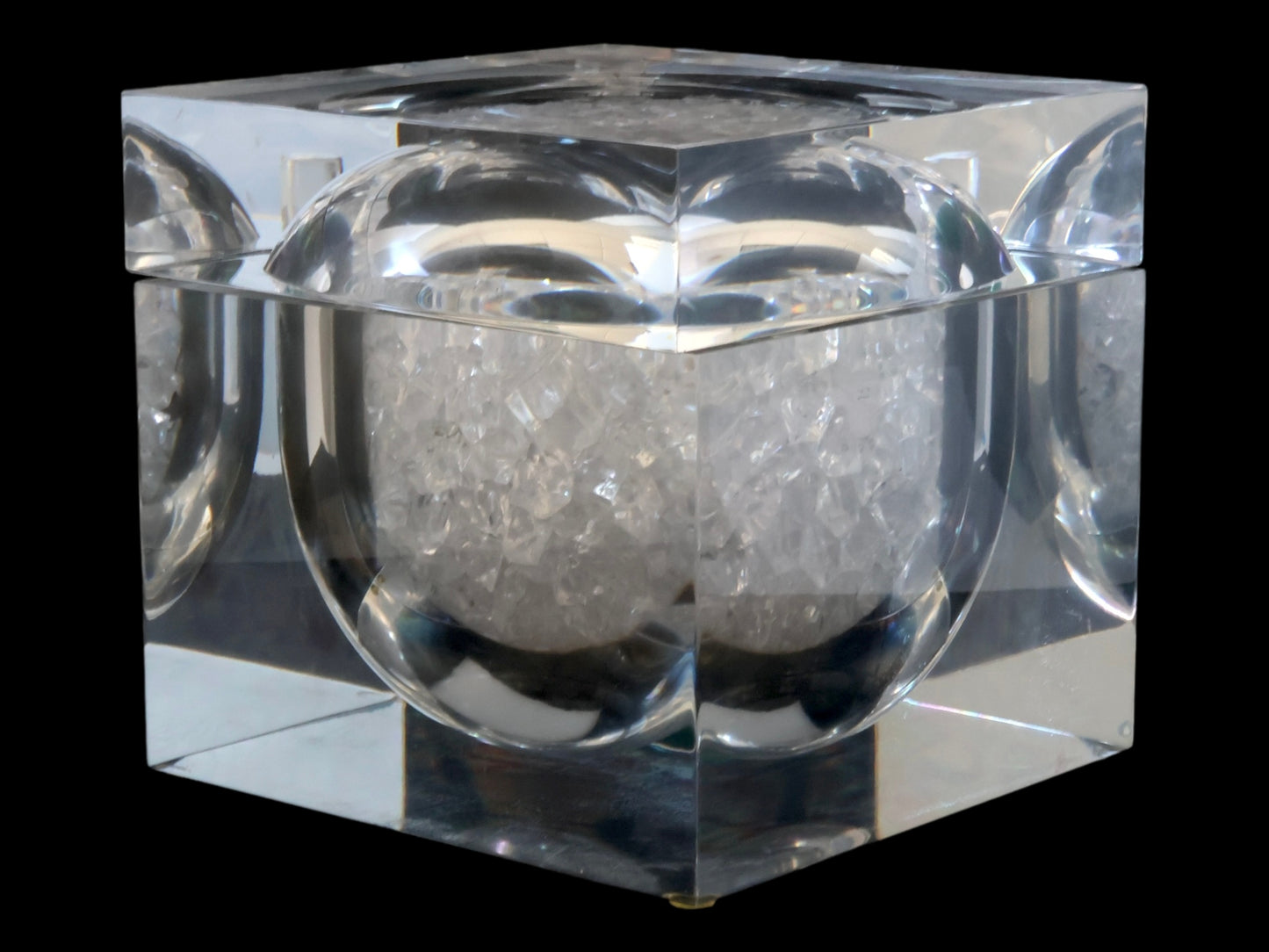 Midcentury Italian Lucite “Ice Block” Ice Bucket in the Albrizzi Style
