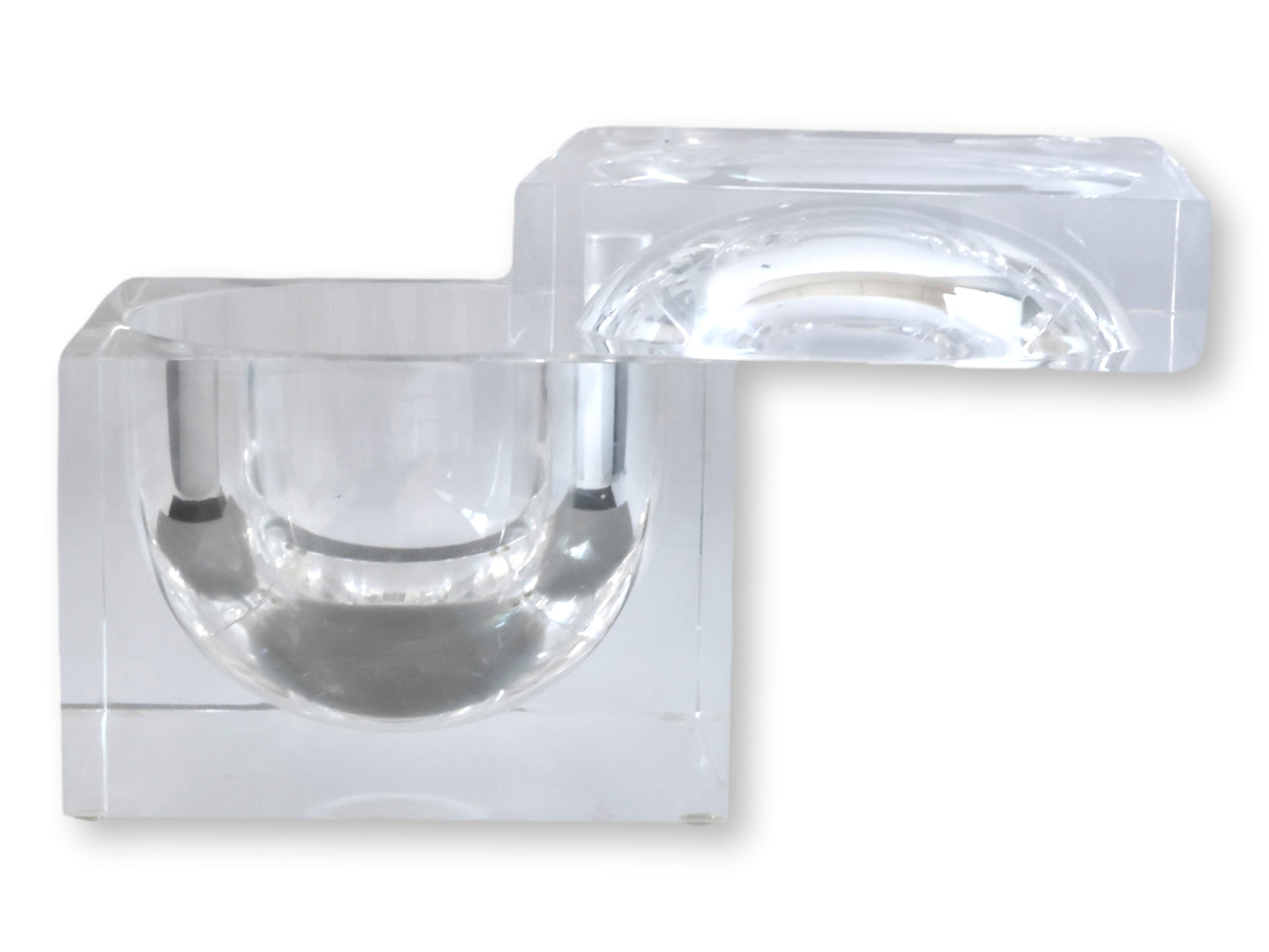 Midcentury Italian Lucite “Ice Block” Ice Bucket in the Albrizzi Style